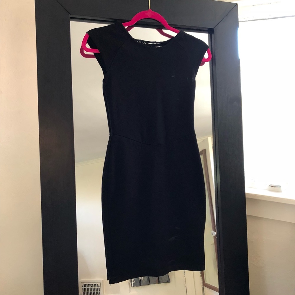 Little black dress w/ lacy back - fitted lbd